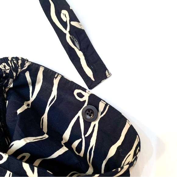 Anthropologie Grapic Print Black/White Halter Dress with Full Swing Skirt- 6 - Picture 8 of 14